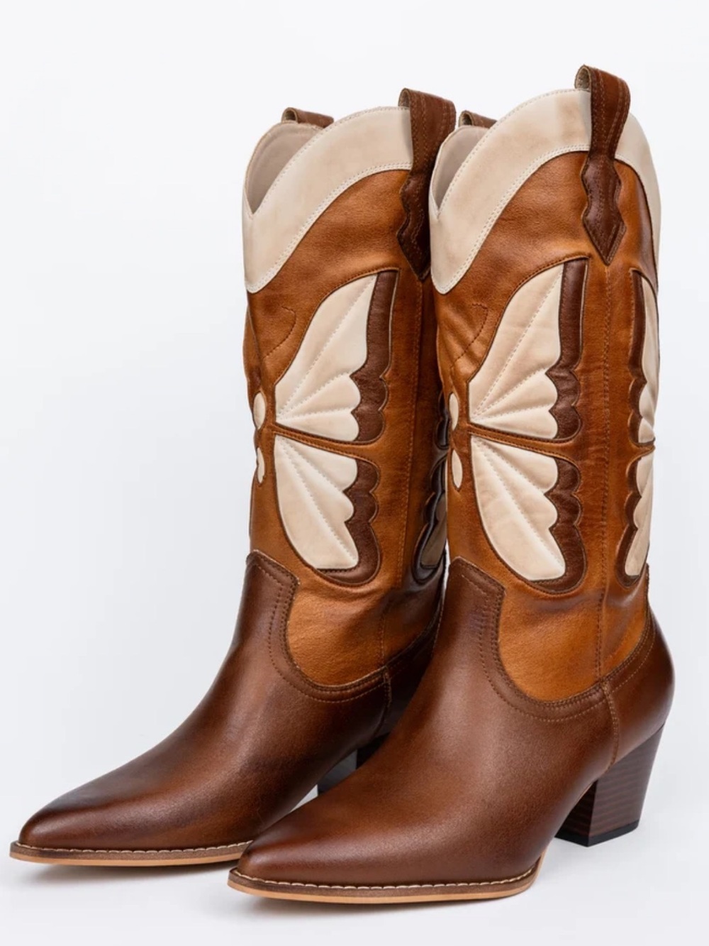 Oasis Society Fairy Camel Butterfly Western Cowboy Boots Size 9 NWT